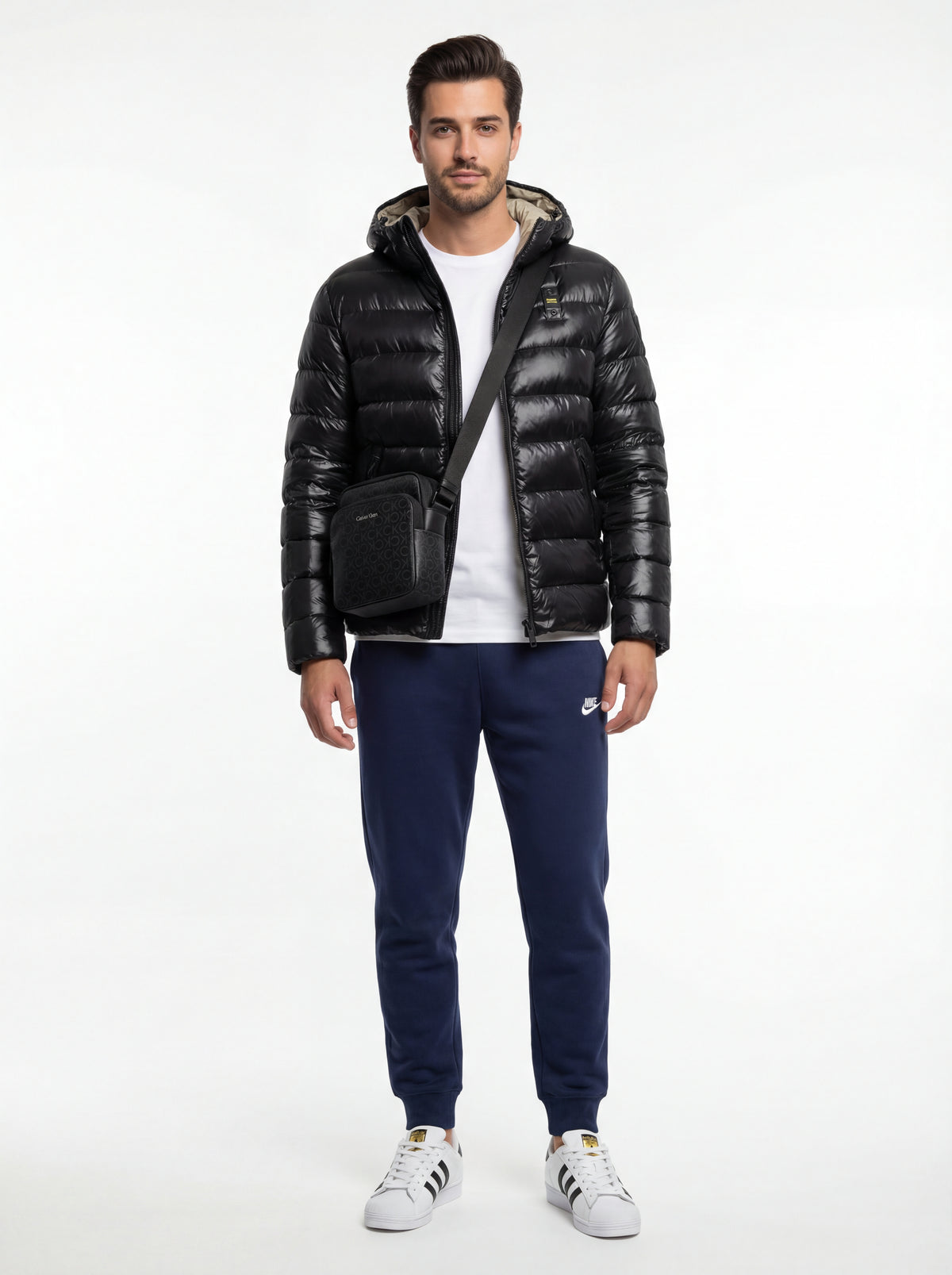 Superstar + Blauer Giubbino uomo + Nike Pantalone Tuta + Calvin Klein Tracolla - 01