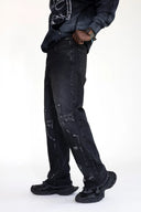 BLACK ISLAND 17717 Iron Cross Patch Baggy Jeans