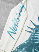 NOISSEY "Liberty Blinded" Teal Diamond Sparkle Graphic Long Sleeve