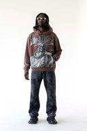 BLACK ISLAND ADA2078 Liberty Skull Graphic Oversized Hoodie