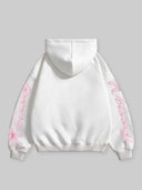 NOISSEY Pink Lace & Bow Grillz Lips Graphic Zip-Up Hoodie