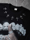 NOISSEY "Iced-out Rosary" Graphic Long Sleeves - Heavyweight Jet Black