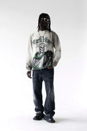 BLACK ISLAND ADA2088 Liberty Skull Graphic Oversized Sweatshirt