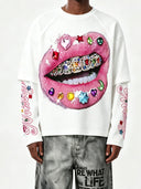 NOISSEY T-SHIRT Pink Lips Gemstone