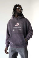 BLACK ISALND ADA2067 Vintage Washed Graphic Oversized Hoodie