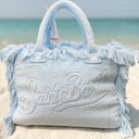 SAINT BARTH Borsa Vanity Terry Azzurra