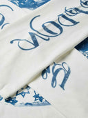NOISSEY T-shirt “Hustle" Blue Paisley Lip Graphic Long Sleeve