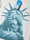 NOISSEY "Liberty Blinded" Teal Diamond Sparkle Graphic Long Sleeve