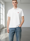 AMI PARIS Polo  BFUPL001.760 Bianca